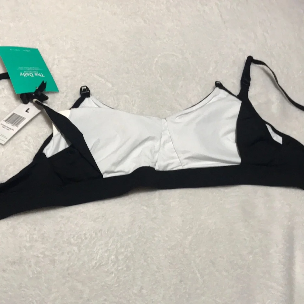 The Daily Pumping Black Nursing/Comfort Bra with Mesh Accent Large - Picture 3 of 5